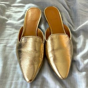 J. Crew Gold Mules - Size 7.5